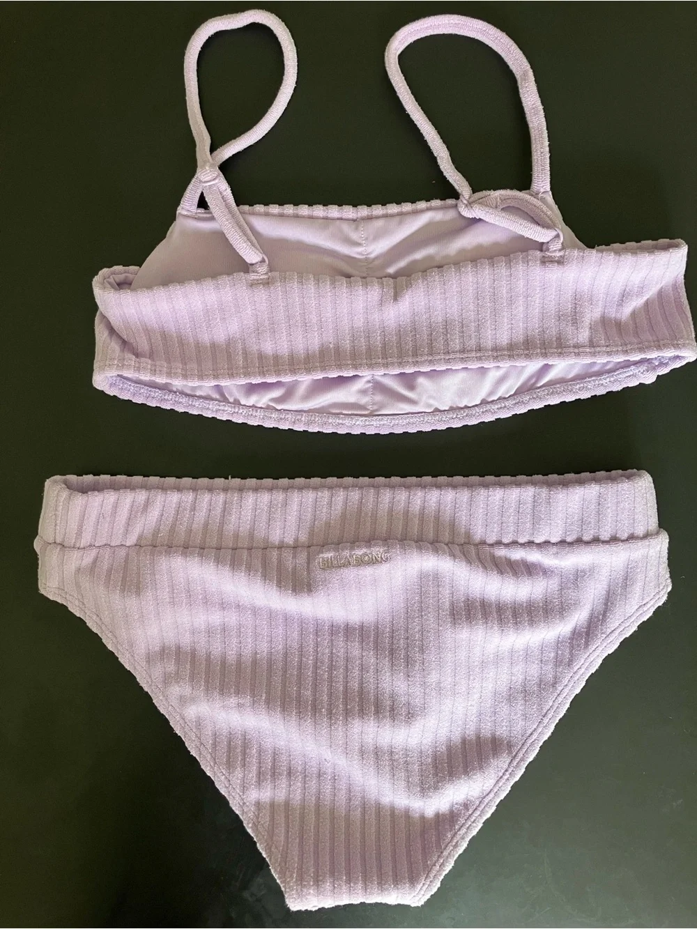 Billabong Girl Size 12 Ribbed Light Purple Lilac Bikini